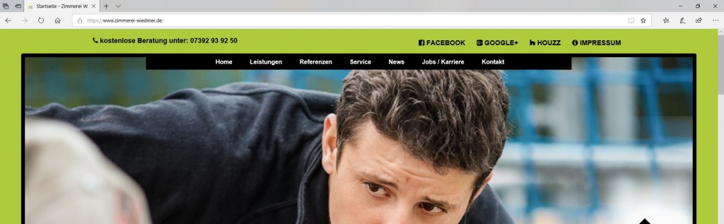 Neue Homepage der Zimmerei Wiedmer in Achstetten