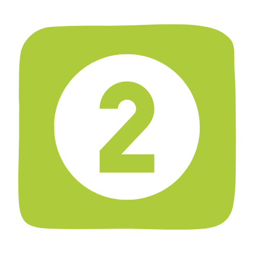 Eine fette Zahl 2 in der Mitte eines weißen Kreises vor einem abgerundeten grünen, quadratischen Hintergrund - perfekt, um Ihre Dachsanierung oder Zimmerei mit modernem Stil zu präsentieren.